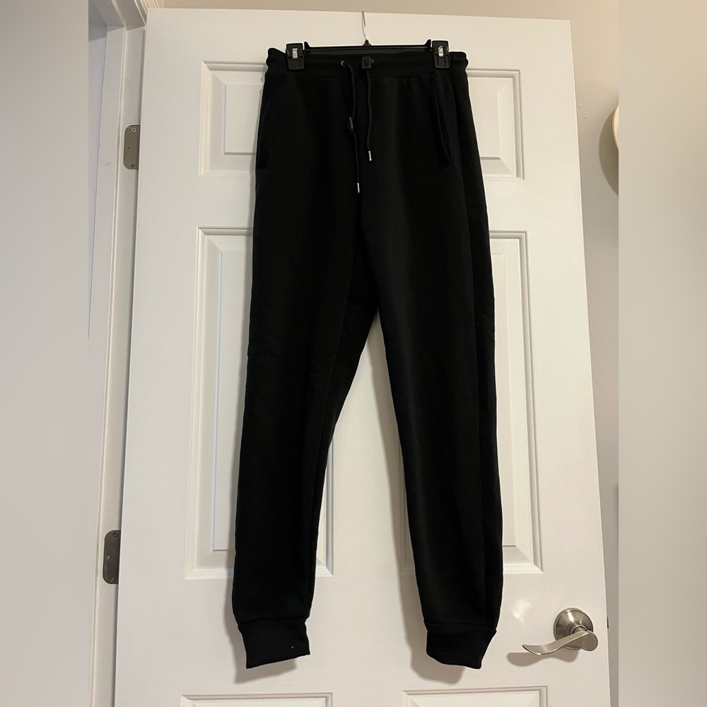 Architect Jeans Co Black Fleece-Lined Sweatpants Joggers Size S